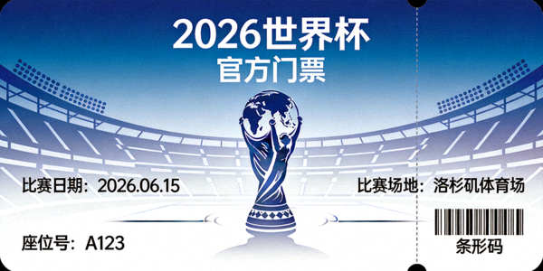 世界杯门票样本展示 - 2026世界杯门票设计方案